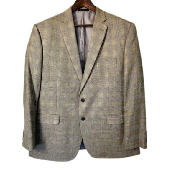 Lauren Ralph Lauren Silk & Wool Glen Plaid Sportcoat Suit Jacket 48 R - Picture 1 of 5